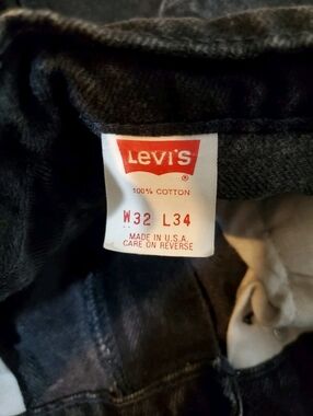 Levis 505 Regular Fit Jeans Mens 30x33 Black Straight Leg Made In USA Vintage